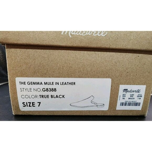NIB Madewell The Gemma Mule Black Leather G8388 Cloudlift Padding Pointed Toe 7 - Picture 10 of 10